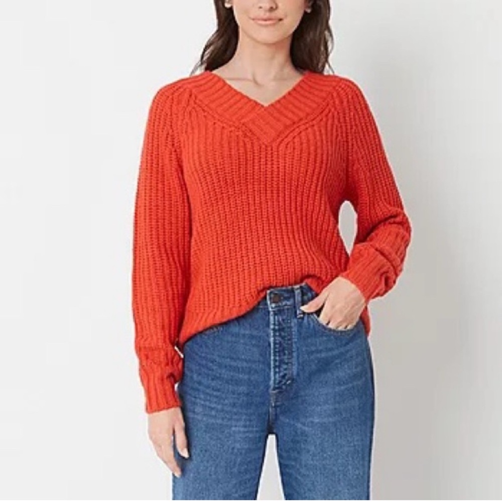 a.n.a Women’s Bold Orange Knit Sweater Medium‎ NEW
